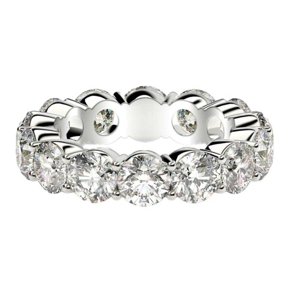 Round Cut Lab Grown Diamond Eternity Ring in 14k White Gold (6 cttw FG/VS2) - Image 2