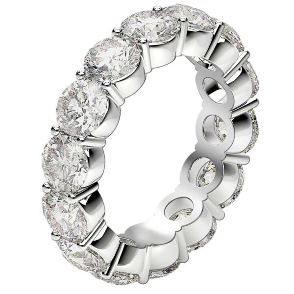 Round Cut Lab Grown Diamond Eternity Ring in 14k White Gold (6 cttw FG/VS2) - Image 4