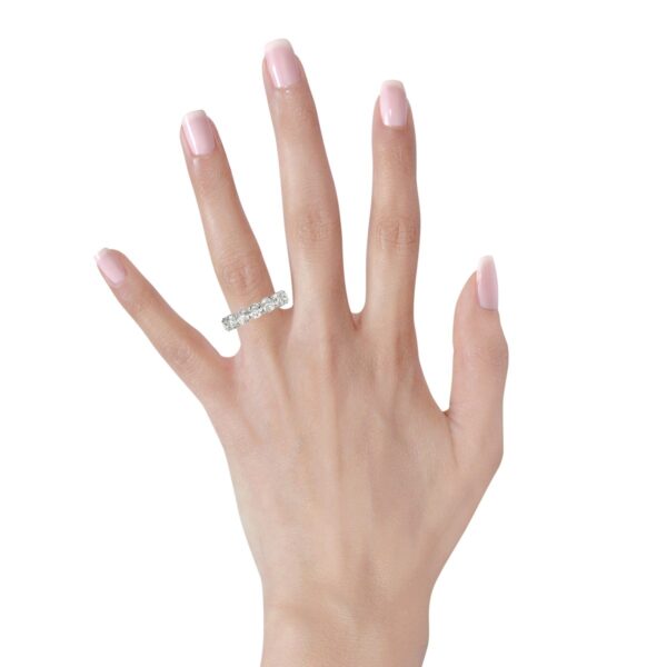 Round Cut Lab Grown Diamond Eternity Ring in 14k White Gold (6 cttw FG/VS2) - Image 5
