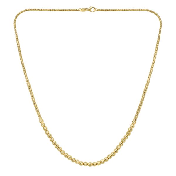 Graduated Bead Necklace in 14K Yellow Gold - Image 2