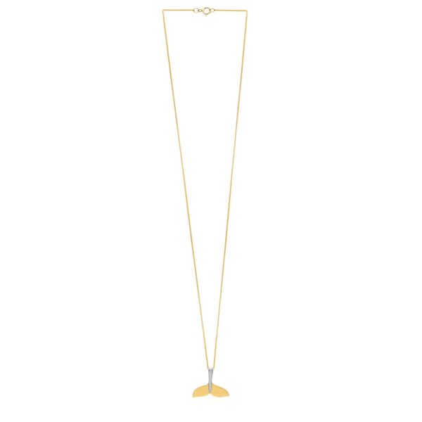 Whale Tail Necklace in 10K Yellow Gold - Image 2