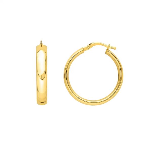 Small Wedding Hoops in 14K Yellow Gold - Image 2