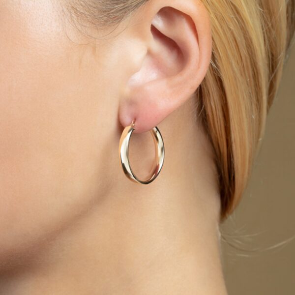 Small Wedding Hoops in 14K Yellow Gold - Image 3