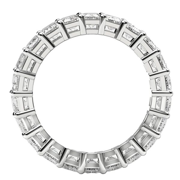 Emerald Cut Lab Grown Diamond Eternity Ring in 14k White Gold (5 cttw FG/VS2) - Image 3