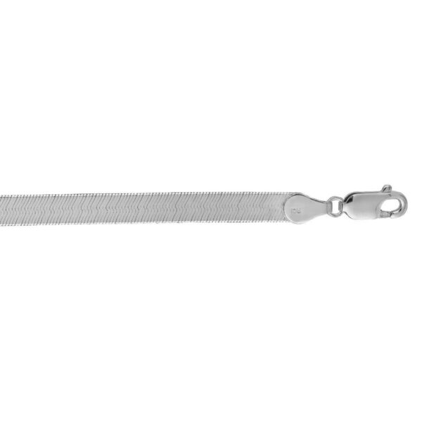 14k White Gold Super Flex Herringbone Bracelet (4.60 mm) - Image 4