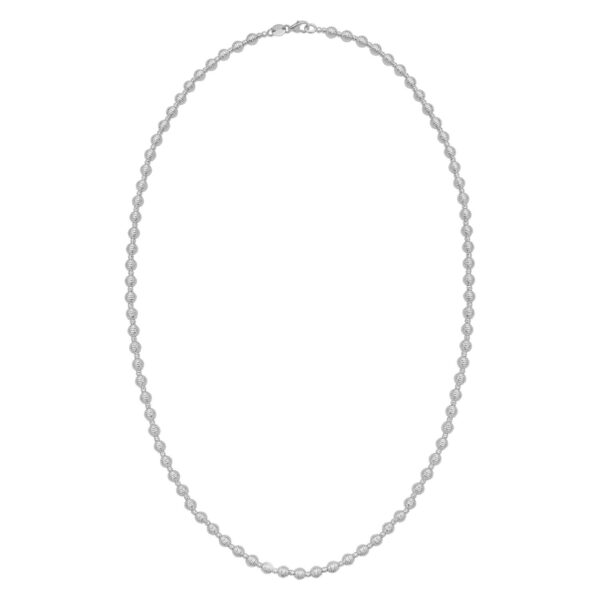 14K White Gold Disco Diamond Cut Bead Chain (4.00 mm) - Image 2