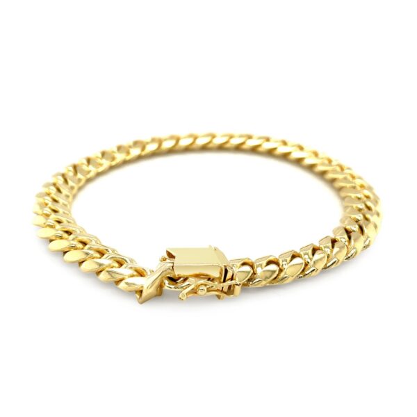 10k Yellow Gold Classic Miami Cuban Solid Bracelet (8.20 mm) - Image 2