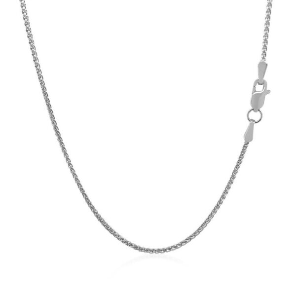 18k White Gold Round Wheat Chain (1.40 mm) - Image 4