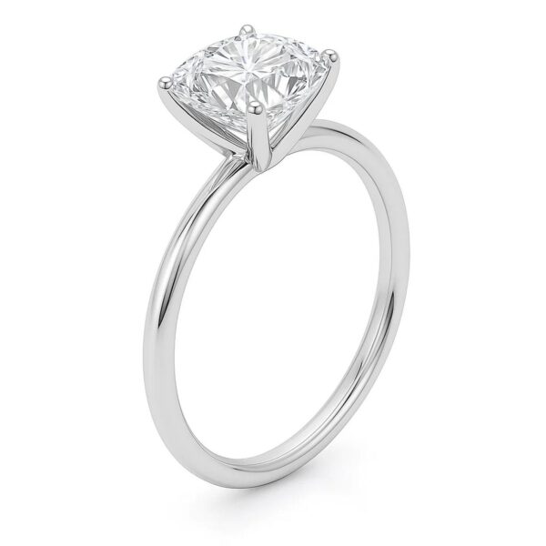 3 Carat Cushion Lab Grown IGI G/VS1 Diamond Solitaire Ring in 10K White Gold - Image 3