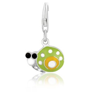 Sterling Silver Snail Charm with Enamel Finishing