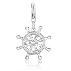 Sterling Silver Ship Steering Wheel Charm