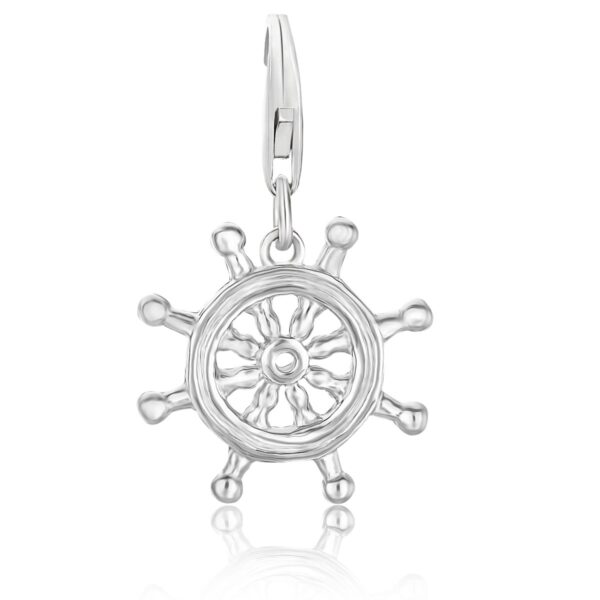 Sterling Silver Ship Steering Wheel Charm