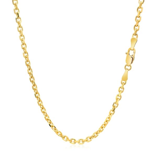 18k Yellow Gold Diamond Cut Cable Link Chain (2.60 mm) - Image 3
