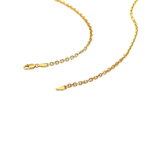 18k Yellow Gold Diamond Cut Cable Link Chain (2.60 mm) - Image 4
