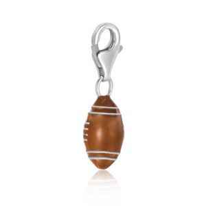 Sterling silver Brown Enameled Football Charm