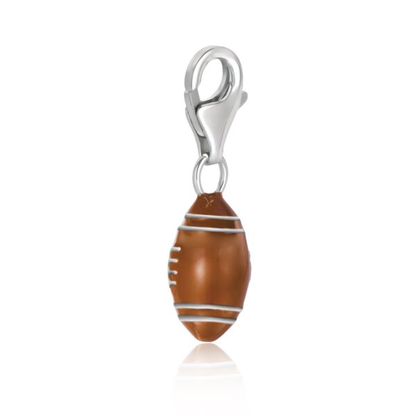 Sterling silver Brown Enameled Football Charm