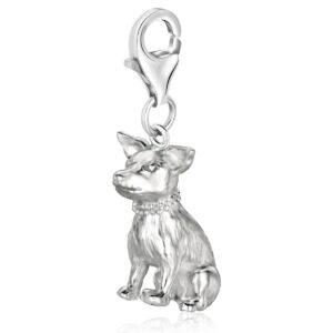 Sterling Silver Sitting Dog Charm