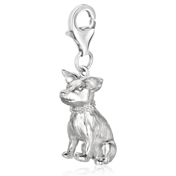 Sterling Silver Sitting Dog Charm