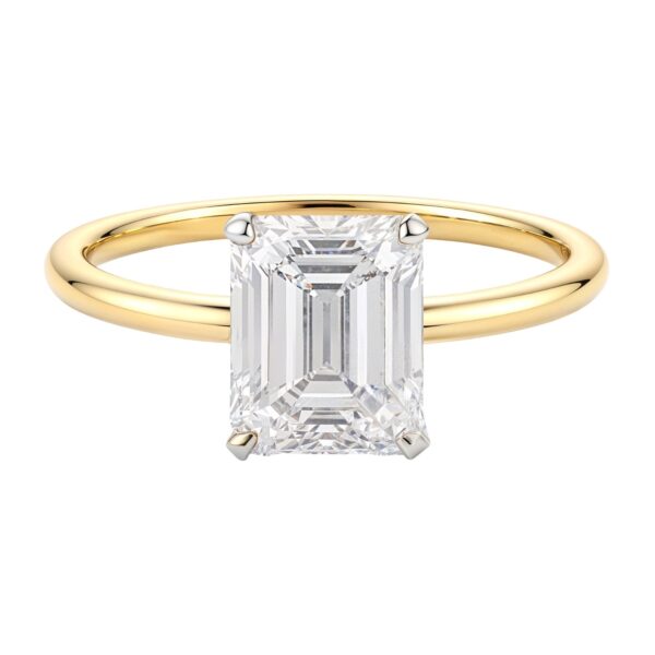 2 Carat Emerald Lab Grown IGI G/VS1 Diamond Solitaire Ring in 14K Yellow Gold - Image 4