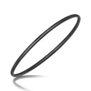 Sterling Silver Ruthenium Plated Slim Style Polished Bangle