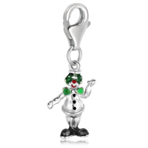 Sterling Silver Multi Color Enameled Clown Charm