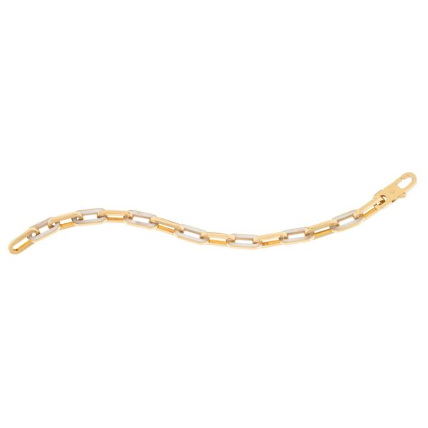 14k Yellow Gold MOP Paperclip Gem Link Bracelet (7.00 mm) - Image 3