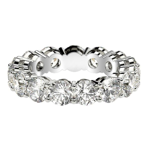 Round Cut Lab Grown Diamond Eternity Ring in 14k White Gold (5 cttw FG/VS2) - Image 2