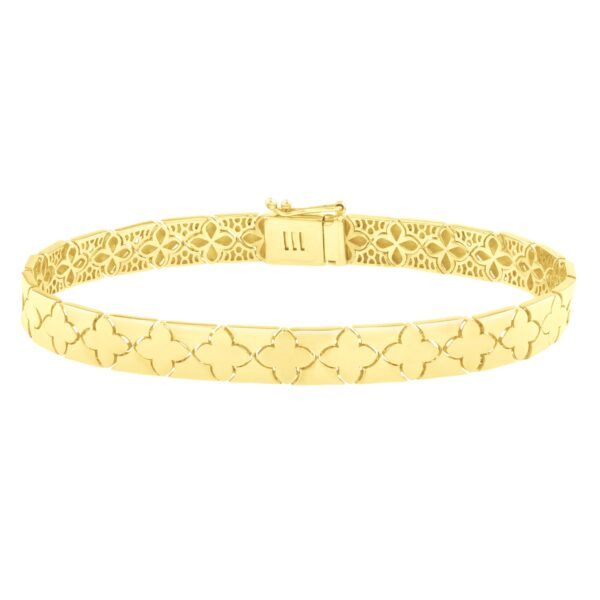 Nature Inspired Clover Bracelet in 14K Yellow Gold  (6.50 mm) - Image 2