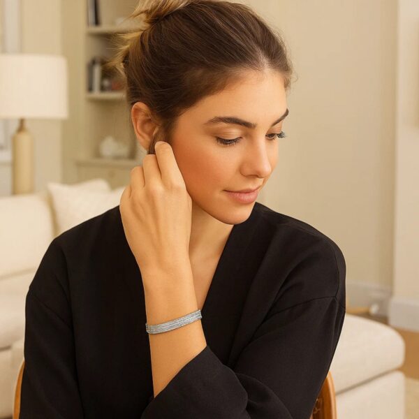 14k White Gold Glacier Bracelet (8.10 mm) - Image 5