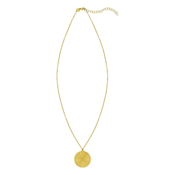 14K Yellow Gold Radiating Circle Necklace - Image 2