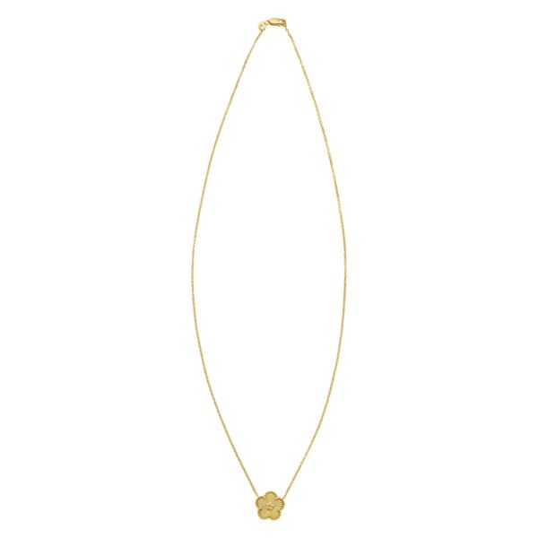 14K Yellow Gold Radiating Flower Necklace - Image 2