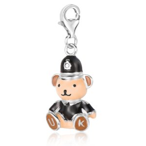 Sterling Silver Multi Color Enameled Teddy Bear Charm