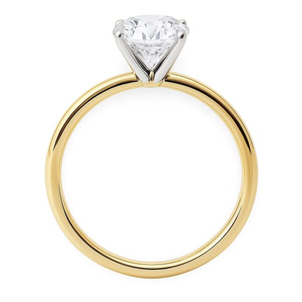 3 Carat Round Lab Grown IGI G/VS1 Diamond Solitaire Ring in 14K Yellow Gold - Image 6