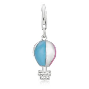 Sterling Silver Hot Air Balloon Multi Color Enameled Charm