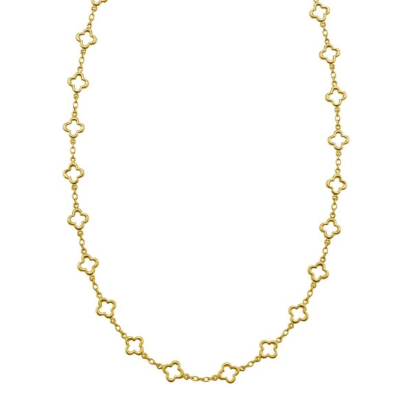 14K Yellow Gold Clover Link Necklace (7.00 mm)