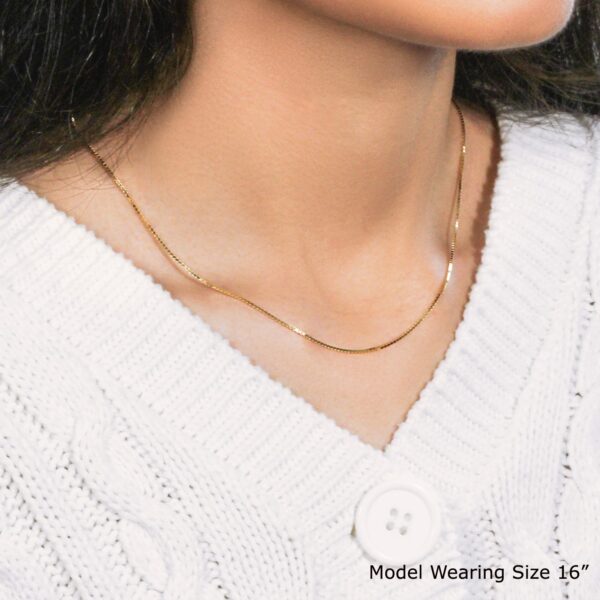 18k Yellow Gold Classic Box Chain (0.85 mm) - Image 2