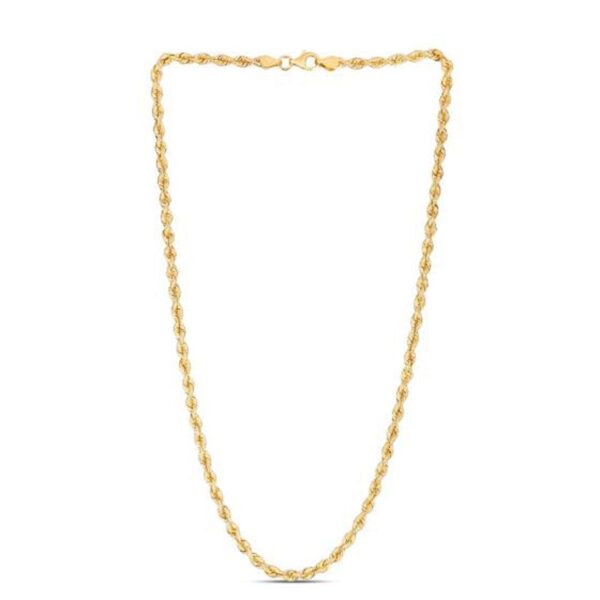 14k Yellow Gold Light Rope Chain (3.7 mm) - Image 2