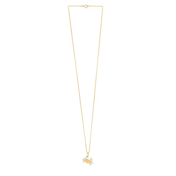 Crab Necklace in 10K Two Tone Yellow Gold - Image 2