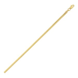 14K Yellow Gold Oval Snake Chain Bracelet (2.60 mm)