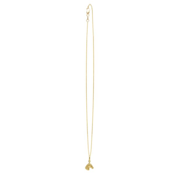 Horse Profile Small Necklace in 14K Yellow Gold - Image 3