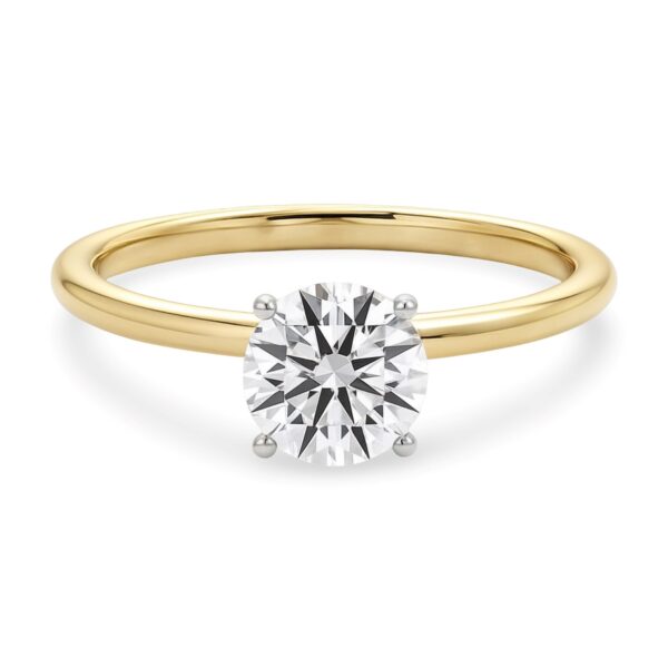1 Carat Round Lab Grown IGI G/VS1 Diamond Solitaire Ring in 10K Yellow Gold - Image 4