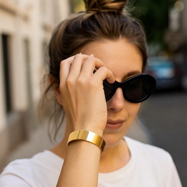 Designer Medium Width Bracelet in 14K Yellow Gold (14.50 mm) - Image 5