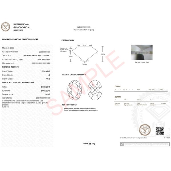 1 1/2 Carat Oval Lab Grown IGI G/VS1 Diamond Solitaire Ring in 10K White Gold - Image 3