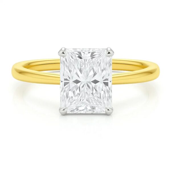 5 Carat Radiant Lab Grown IGI G/VS1 Diamond Solitaire Ring in 14K Yellow Gold - Image 4