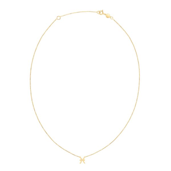 14K Yellow Gold Pisces Necklace - Image 2