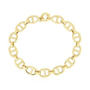 14k Yellow Gold High Polish Mariner Link Bracelet  (8.80 mm)