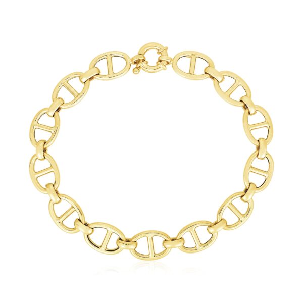 14k Yellow Gold High Polish Mariner Link Bracelet  (8.80 mm)