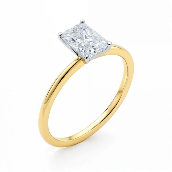 1 Carat Radiant Lab Grown IGI G/VS1 Diamond Solitaire Ring in 14K Yellow Gold - Image 3