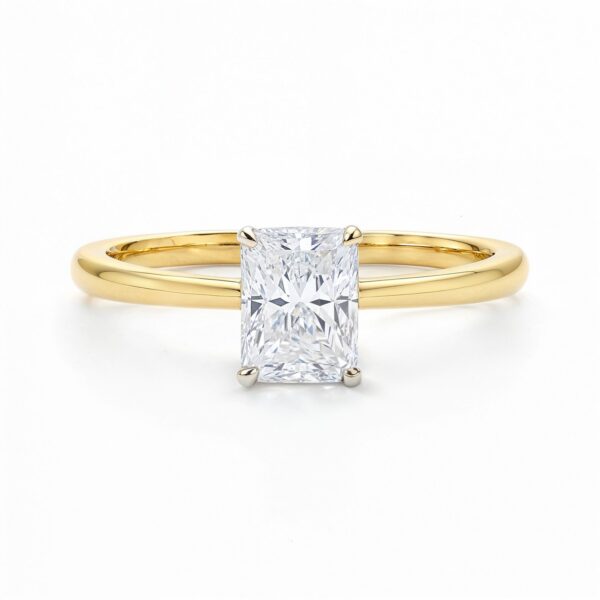 1 Carat Radiant Lab Grown IGI G/VS1 Diamond Solitaire Ring in 14K Yellow Gold - Image 4