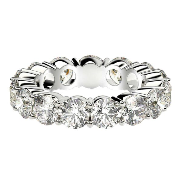 Round Cut Lab Grown Diamond Eternity Ring in 14k White Gold (5 cttw FG/VS2) - Image 2